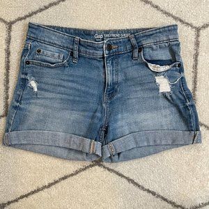 Gap Mid-Rise Blue Denim Girlfriend Shorts